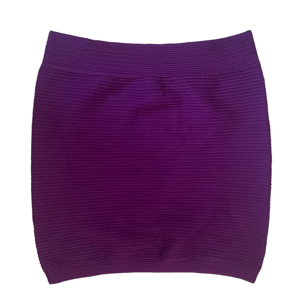 GUESS Plum purple mini ribbed stretchy bandage bodycon skirt size M/L